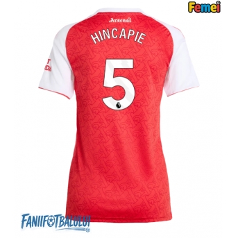 Arsenal Piero Hincapie #5 Tricou Fotbal Replică 2025-26 Femei Acasa